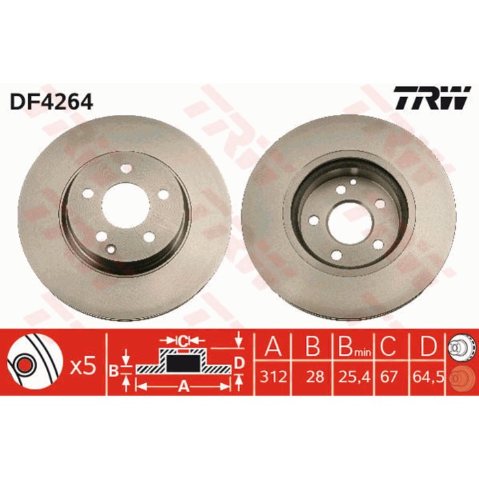 Диск тормозной TRW DF4264