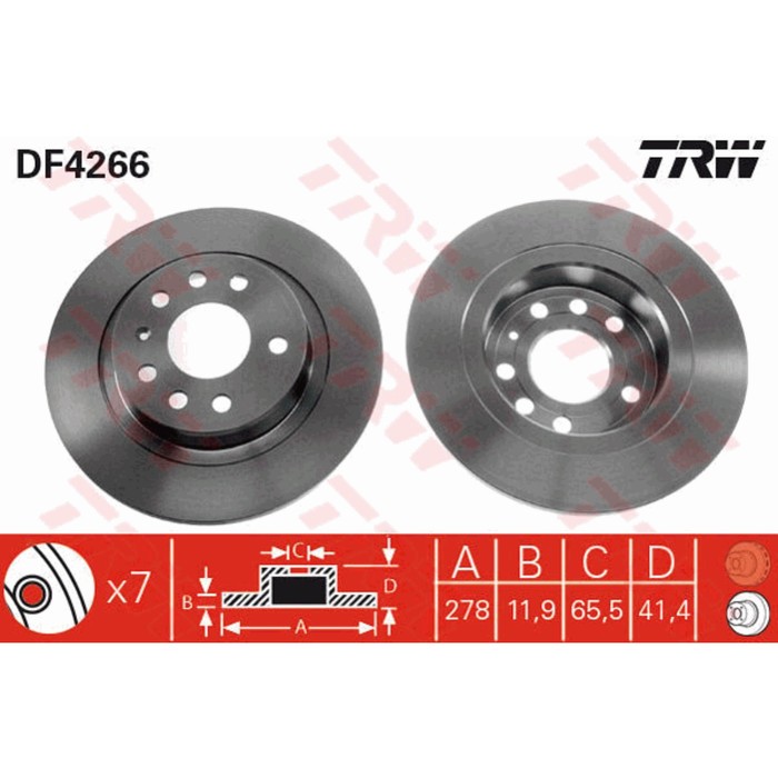 Диск тормозной TRW DF4266