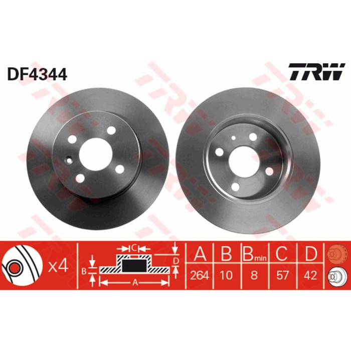 Диск тормозной TRW DF4344