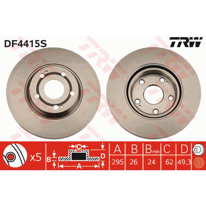 Диск тормозной TRW DF4415S