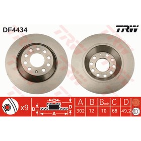 Диск тормозной TRW DF4434 3151446