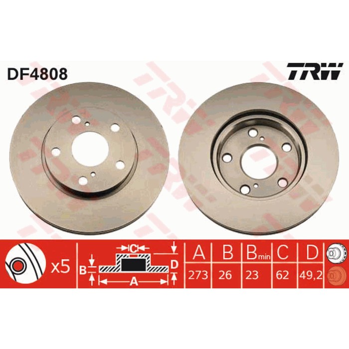 Диск тормозной TRW DF4808