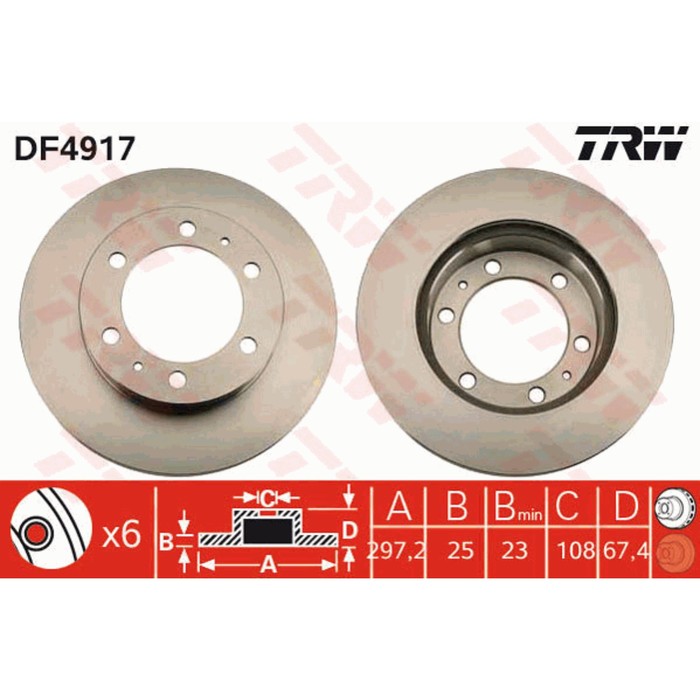 Диск тормозной TRW DF4917