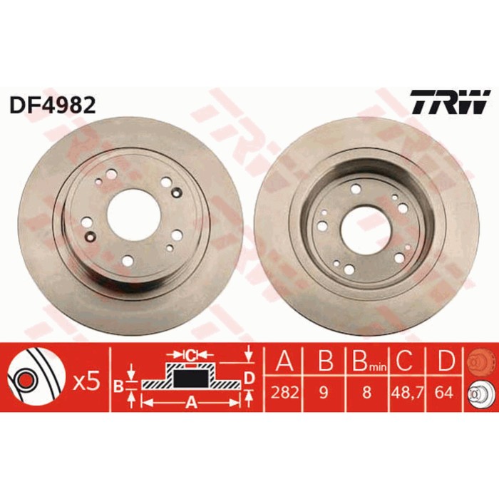 Диск тормозной TRW DF4982