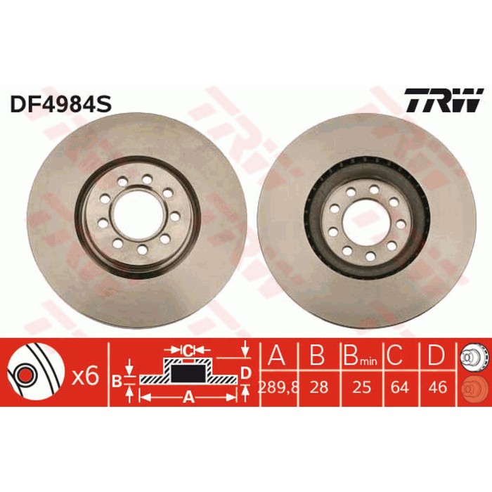 Диск тормозной TRW DF4984S