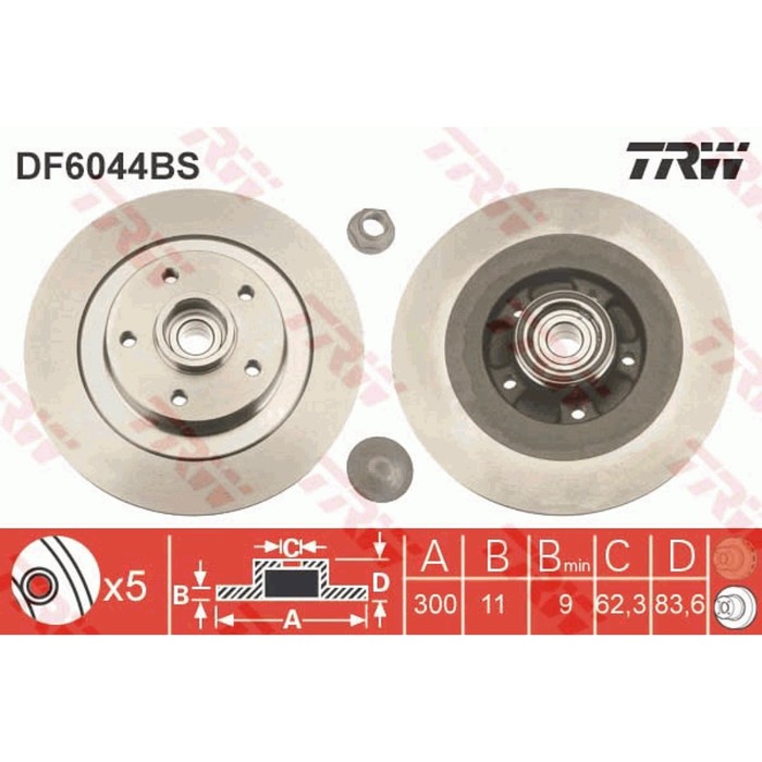 Диск тормозной TRW DF6044BS