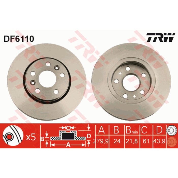 Диск тормозной TRW DF6110