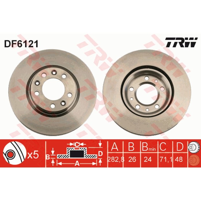 Диск тормозной TRW DF6121