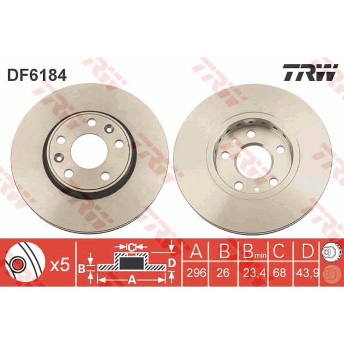 Диск тормозной TRW DF6184