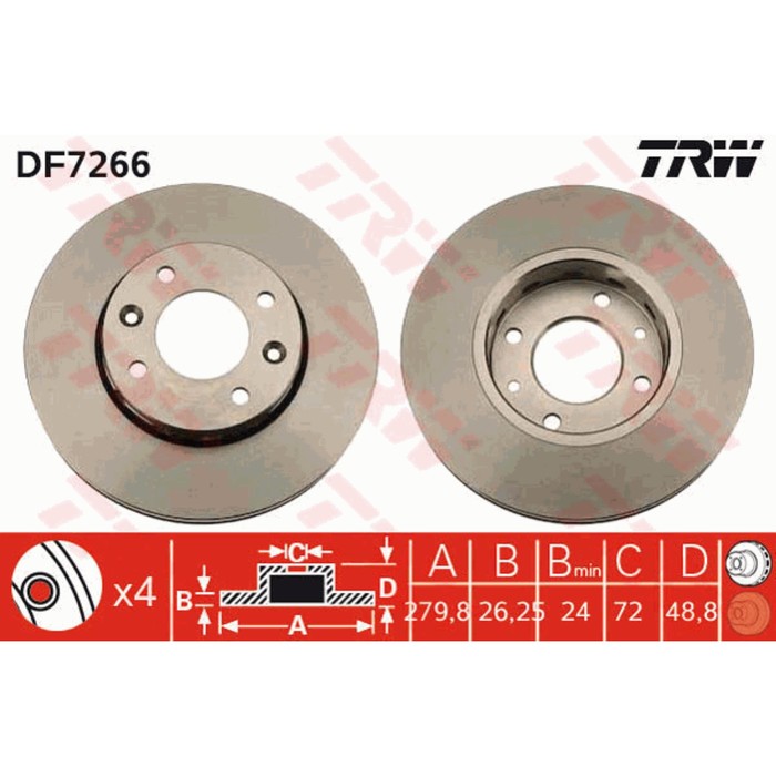 Диск тормозной TRW DF7266