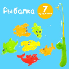 Рыбалка «Ловись рыбка»: удочка, 6 рыбок МИКС в Донецке