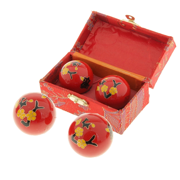 Поющие шары Баодинга (шары здоровья) (набор 2шт) d=3,5 см &quot;Сакура&quot;, цвета МИКС