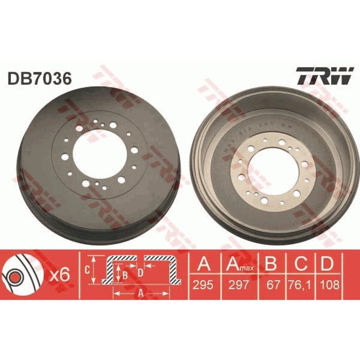 Барабан тормозной  TRW DB7036