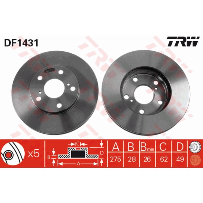 Диск тормозной TRW DF1431