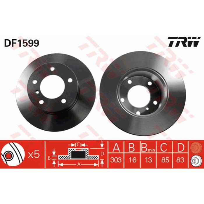 Диск тормозной TRW DF1599