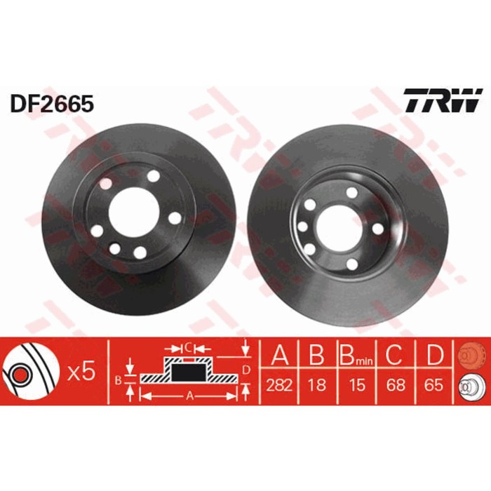 Диск тормозной TRW DF2665