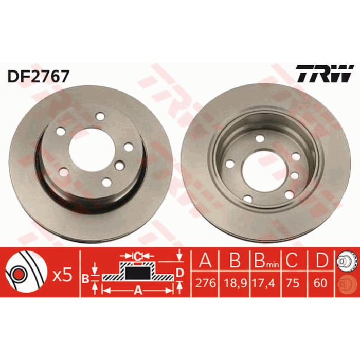 Диск тормозной TRW DF2767