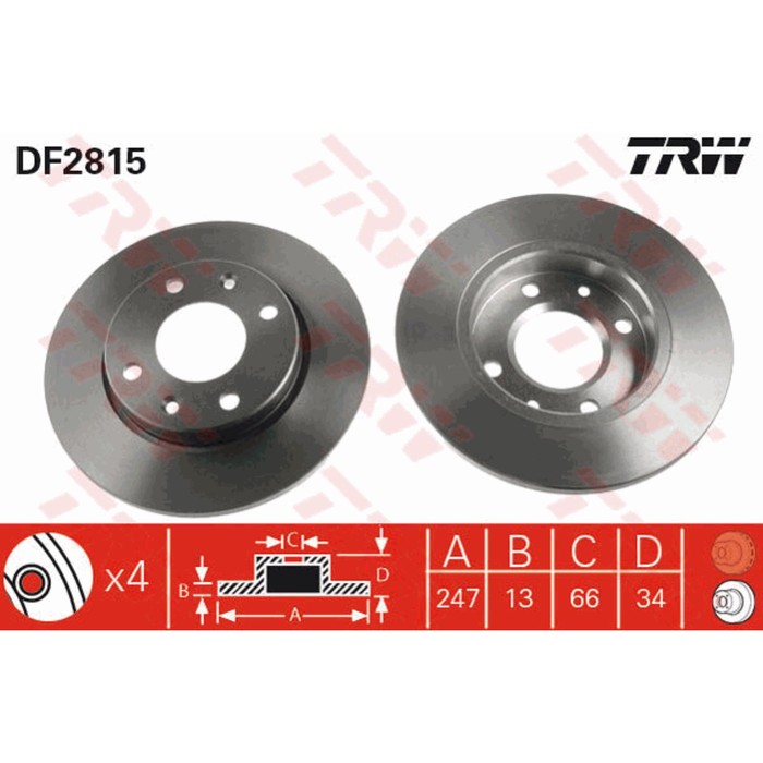 Диск тормозной TRW DF2815