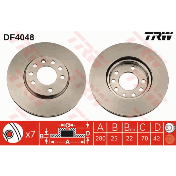 Диск тормозной TRW DF4048