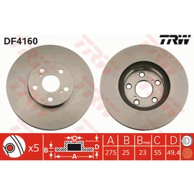 Диск тормозной TRW DF4160 3111330
