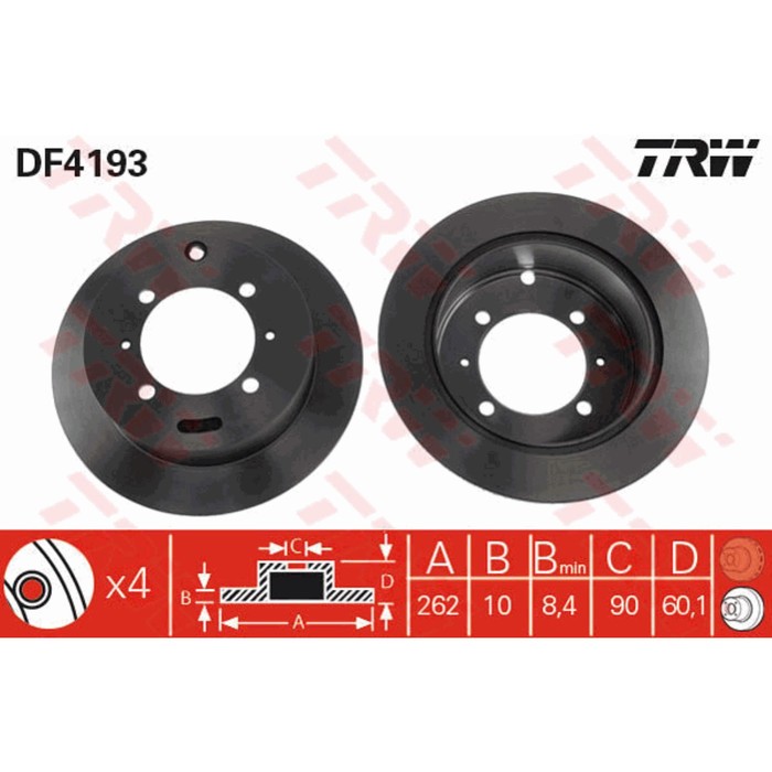 Диск тормозной TRW DF4193