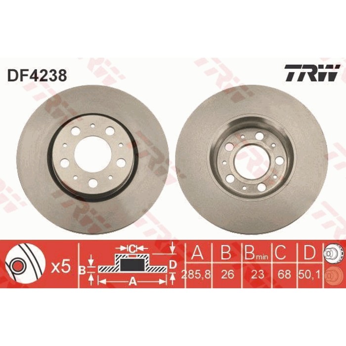 Диск тормозной TRW DF4238