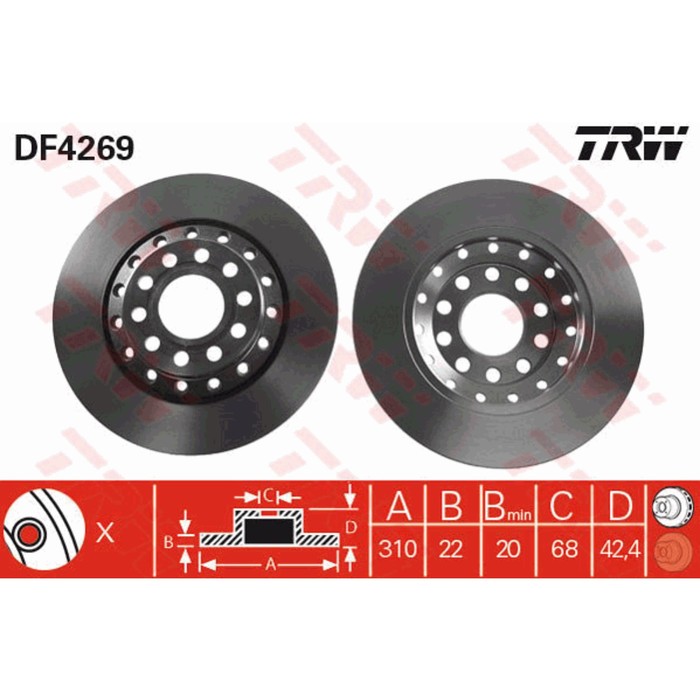 Диск тормозной TRW DF4269