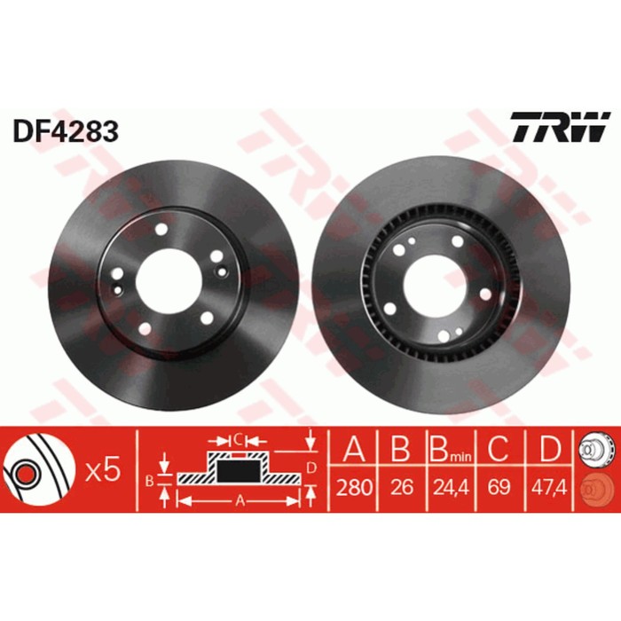 Диск тормозной TRW DF4283