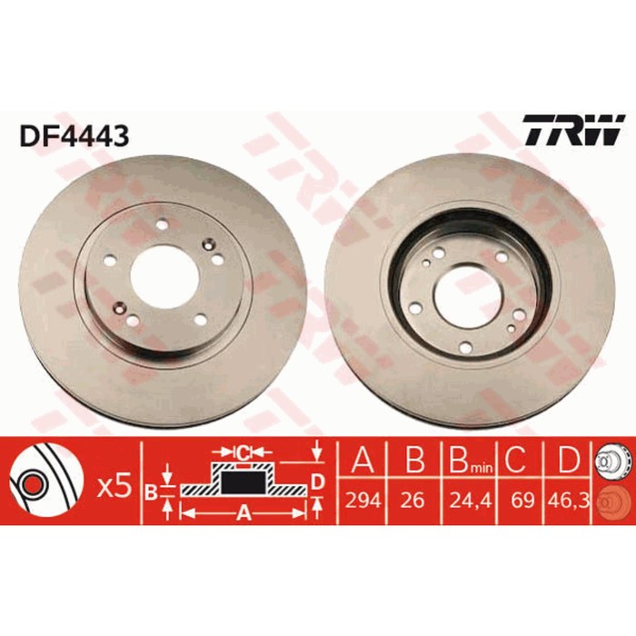 Диск тормозной TRW DF4443