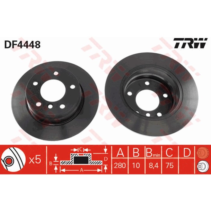 Диск тормозной TRW DF4448