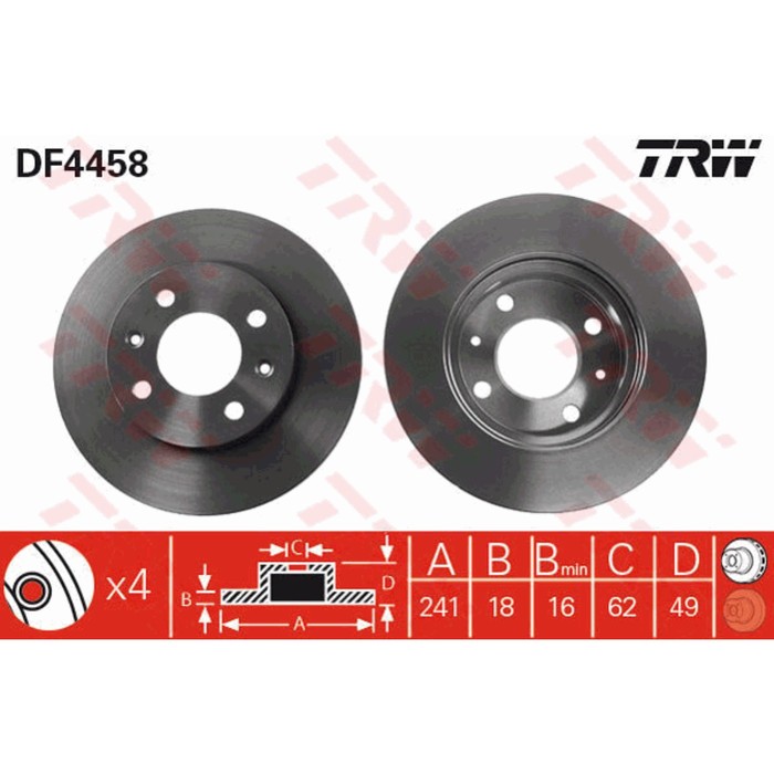 Диск тормозной TRW DF4458