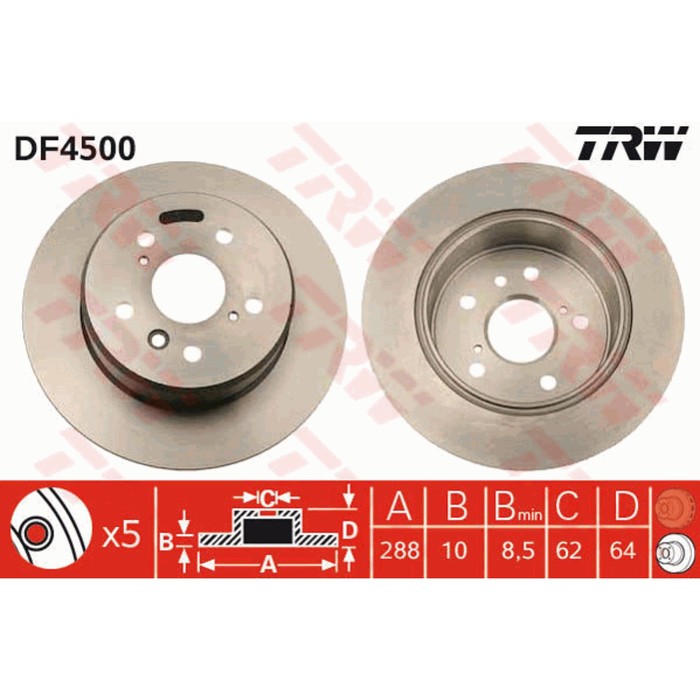 Диск тормозной TRW DF4500