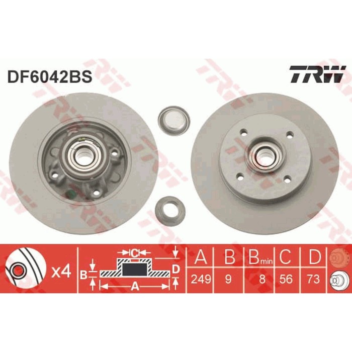 Диск тормозной TRW DF6042BS