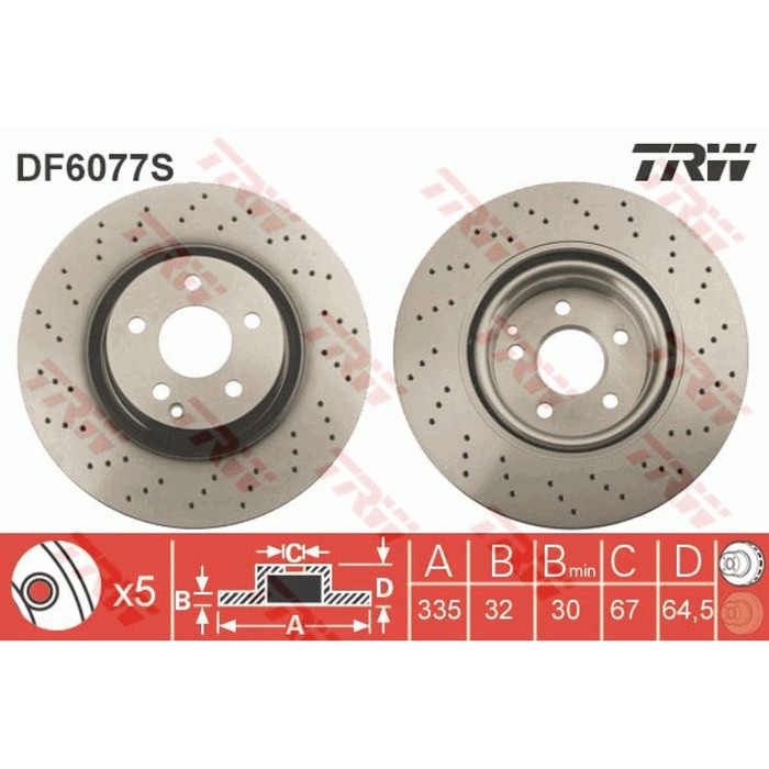 Диск тормозной TRW DF6077S