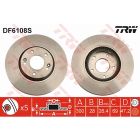 Диск тормозной TRW DF6108S 3111505