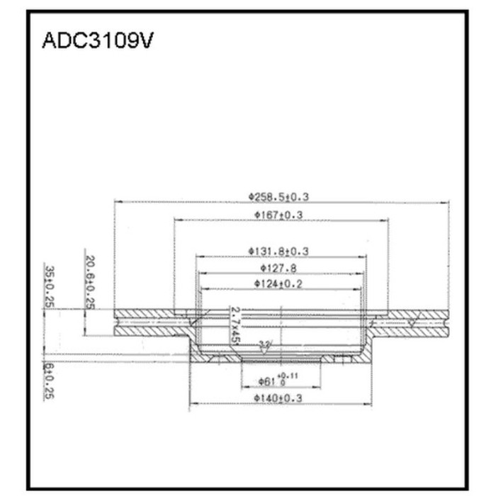 Диск тормозной ALLIED NIPPON ADC3109V