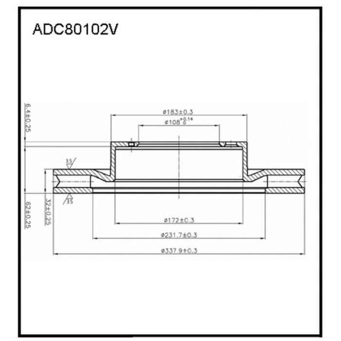 Диск тормозной ALLIED NIPPON ADC80102V