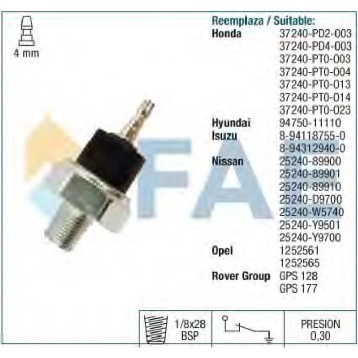 Датчик давления масла FAE 12230