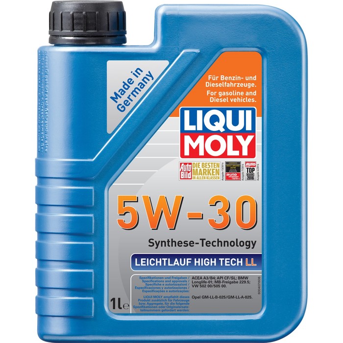 Моторное масло LiquiMoly Leichtlauf High Tech LL 5W-30 CF/SL A3/B4 НС-синтетическое, 1 л (39005)