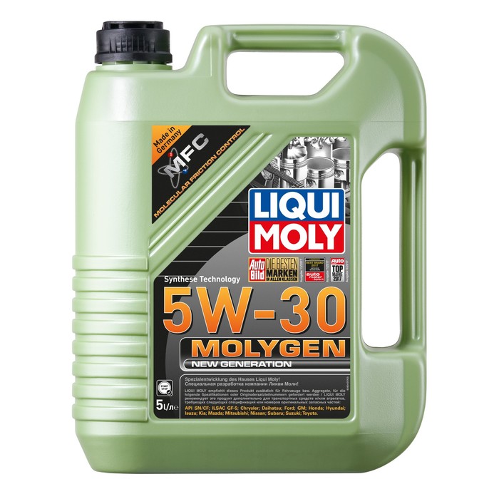 Моторное масло LiquiMoly Molygen New Generation 5W-30 SN/СF;ILSAC GF-5 НС-синтетическое, 5 л (9043)