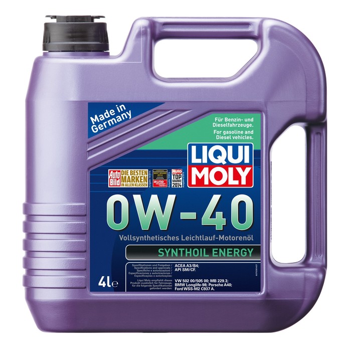 Моторное масло LiquiMoly Synthoil Energy 0W-40 SM/CF;A3/B4 синтетическое, 4 л (7536)