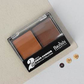 Тени для бровей, двухцветные, аппликатор, цвет 2 (комплект из 3 шт.)