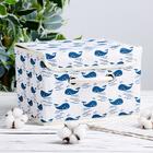 Box storage with lid 25×20×17 cm "Whales", color white
