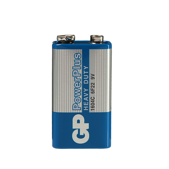 Батарейка солевая GP PowerPlus Heavy Duty, 6F22 (1604C)-1S, 9В, крона, спайка, 1 шт.