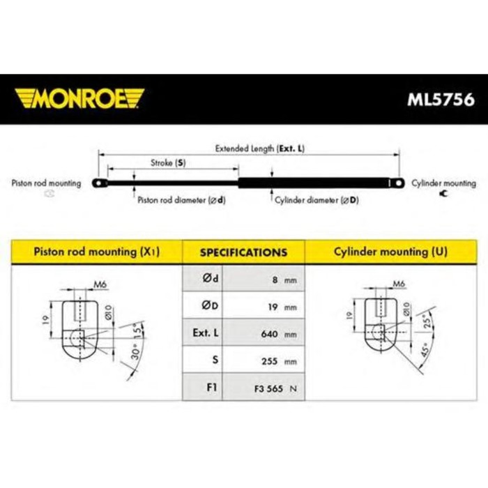 Амортизатор багажника MONROE ML5756