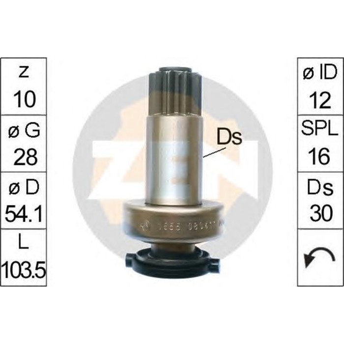 Бендикс стартера ZEN ZN1655