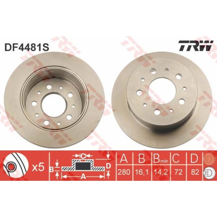 Диск тормозной TRW DF4481S