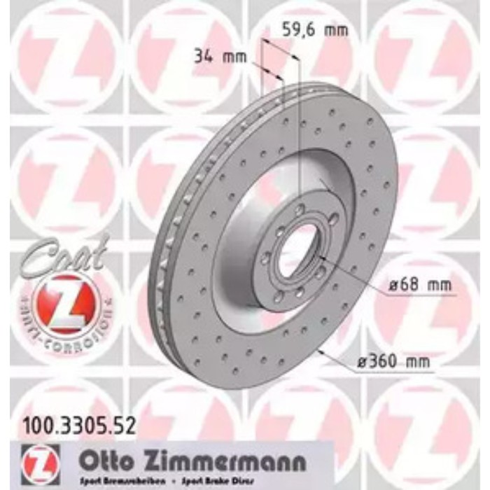 Диск тормозной ZIMMERMANN 100.3305.52