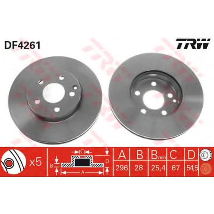 Диск тормозной TRW DF4261