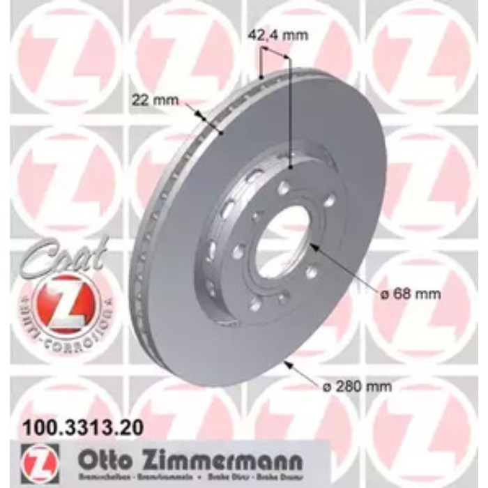 Диск тормозной ZIMMERMANN 100.3313.20